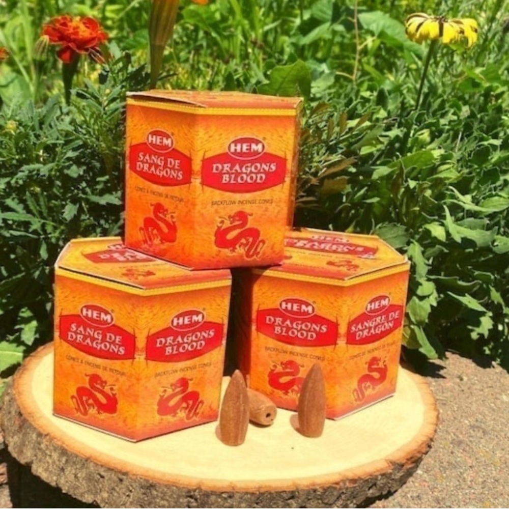 3 Packs Dragons Blood Backflowing Incense Cones 120 Incense Cones